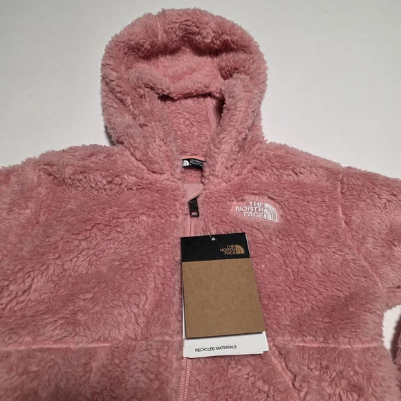 Girls' Size 5 The North Face Kids Pink Fleece Hoodie Sweater - Picture 2 of 12